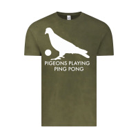 Vintage Olive Best Pigeons Playing Ping Pong Music Vintage Tee - artisFamous