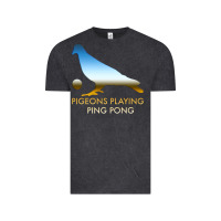 Vintage Black Best Pigeons Playing Ping Pong Music Vintage Tee - artisFamous