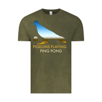 Vintage Olive Best Pigeons Playing Ping Pong Music Vintage Tee - artisFamous