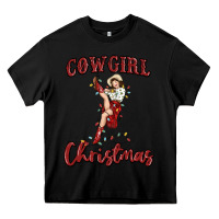 Black cowgirl christmas Heavy Core Tee - MaliasSmallBusiness