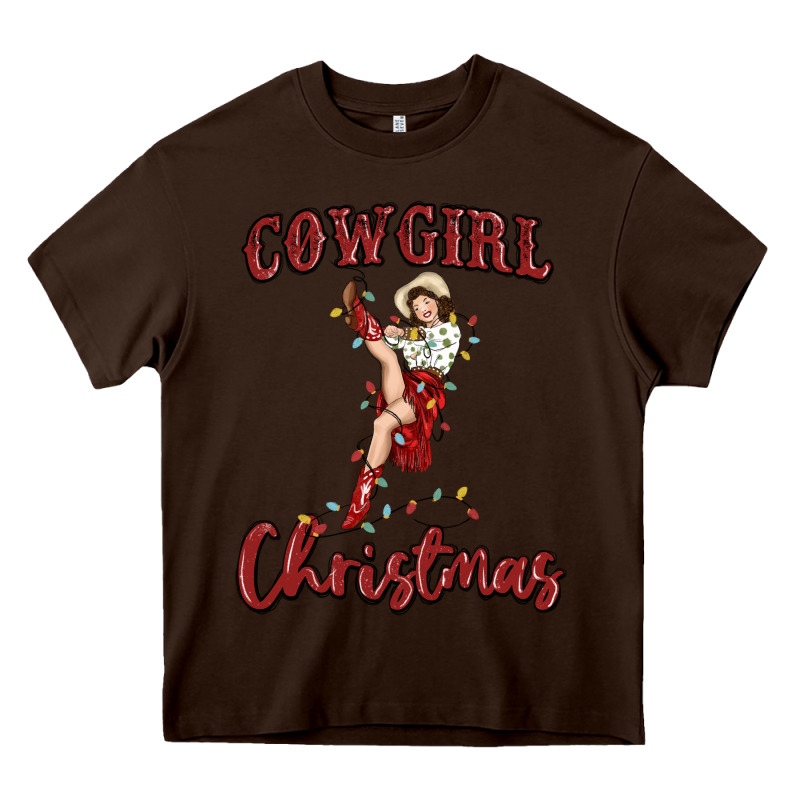 Cowgirl Christmas Heavy Core Tee by MaliasSmallBusiness | Teevron