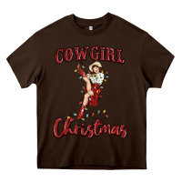 Chocolate Brown cowgirl christmas Heavy Core Tee - MaliasSmallBusiness
