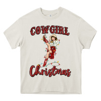Cream cowgirl christmas Heavy Core Tee - MaliasSmallBusiness