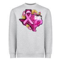 Heather Grey Texas Cancer Awareness map Heavyweight Sweatshirt - FaDigitalArtStudio