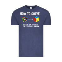 Vintage Denim youth rubiks cube rotate the sides to the position shown cube Vintage Tee - DesigneFamous