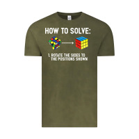 Vintage Olive youth rubiks cube rotate the sides to the position shown cube Vintage Tee - DesigneFamous