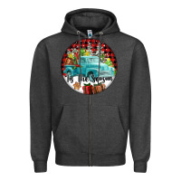 Charcoal Heather Tis The Season Truck Zipper Hoodie - FaDigitalArtStudio