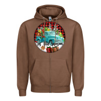 Chestnut Tis The Season Truck Zipper Hoodie - FaDigitalArtStudio