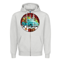 Dove Grey Tis The Season Truck Zipper Hoodie - FaDigitalArtStudio