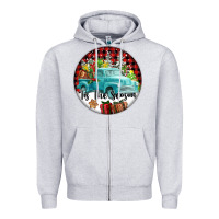 Heather Grey Tis The Season Truck Zipper Hoodie - FaDigitalArtStudio