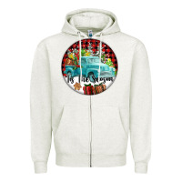 Oatmeal Heather Tis The Season Truck Zipper Hoodie - FaDigitalArtStudio