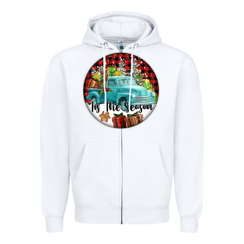 Tis The Season Truck Zipper Hoodie by FaDigitalArtStudio | Teevron
