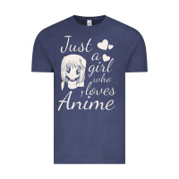 Vintage Denim just a girl who loves anime Vintage Tee - DesigneFamous