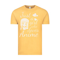 Vintage Mustard just a girl who loves anime Vintage Tee - DesigneFamous