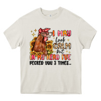 Cream i may look calm but in my head i've pecked you Heavy Core Tee - MaliasSmallBusiness