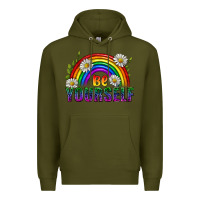 Army Green Be Yourself Pride Lgbtq Premium Hoodie - BundleAndBundleShop