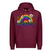 Burgundy Be Yourself Pride Lgbtq Premium Hoodie - BundleAndBundleShop