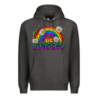 Charcoal Heather Be Yourself Pride Lgbtq Premium Hoodie - BundleAndBundleShop
