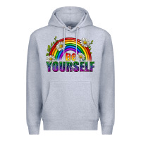 Heather Grey Be Yourself Pride Lgbtq Premium Hoodie - BundleAndBundleShop