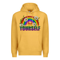 Mustard Be Yourself Pride Lgbtq Premium Hoodie - BundleAndBundleShop