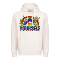 Pale Pink Be Yourself Pride Lgbtq Premium Hoodie - BundleAndBundleShop