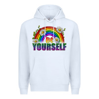 White Be Yourself Pride Lgbtq Premium Hoodie - BundleAndBundleShop