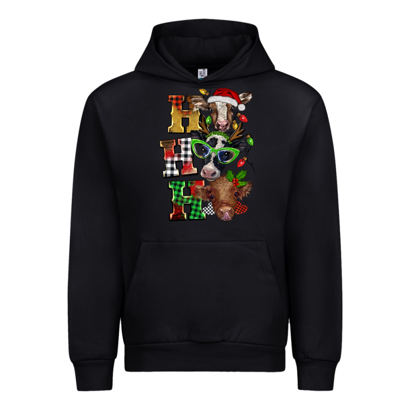Christmas Ho Ho Ho Cow Urban Hoodie by BarkalooDesign | Teevron