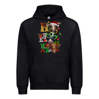 Black Christmas ho ho ho cow Urban Hoodie - BarkalooDesign