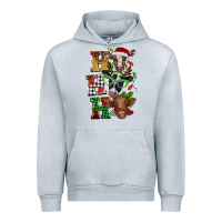 Heather Grey Christmas ho ho ho cow Urban Hoodie - BarkalooDesign