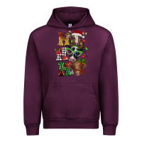 Mauve Wine Christmas ho ho ho cow Urban Hoodie - BarkalooDesign