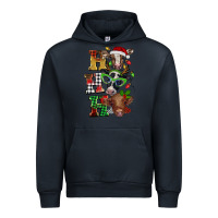 Navy Christmas ho ho ho cow Urban Hoodie - BarkalooDesign