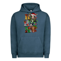 Pigment Midnight Navy Christmas ho ho ho cow Urban Hoodie - BarkalooDesign