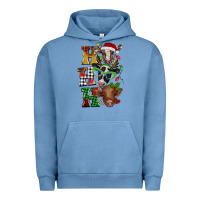 Pigment Pebble Blue Christmas ho ho ho cow Urban Hoodie - BarkalooDesign