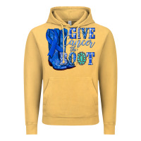 Vintage Mustard give cancer the boot colon cancer blue ribbon nca Vintage Hoodie - NancyCooperArtShop