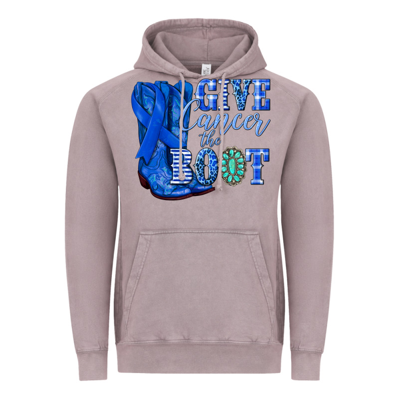 Give Cancer The Boot Colon Cancer Blue Ribbon Nca Vintage Hoodie by NancyCooperArtShop | Teevron