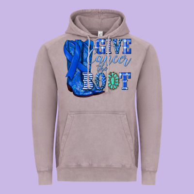 Give Cancer The Boot Colon Cancer Blue Ribbon Nca Vintage Hoodie Designed By Nancycooperartshop