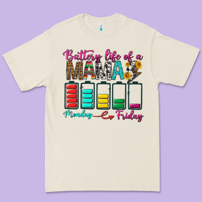 Battery Life Of A Mama Premium Tee Designed By Bundleandbundleshop