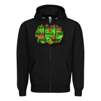 Black halloween leopard lines background Zipper Hoodie - BundleAndBundleShop