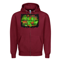 Burgundy halloween leopard lines background Zipper Hoodie - BundleAndBundleShop