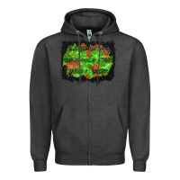 Charcoal Heather halloween leopard lines background Zipper Hoodie - BundleAndBundleShop