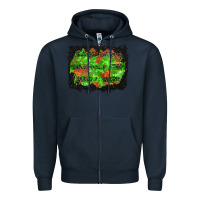 Navy halloween leopard lines background Zipper Hoodie - BundleAndBundleShop
