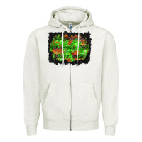 Oatmeal Heather halloween leopard lines background Zipper Hoodie - BundleAndBundleShop