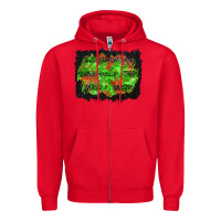 Red halloween leopard lines background Zipper Hoodie - BundleAndBundleShop