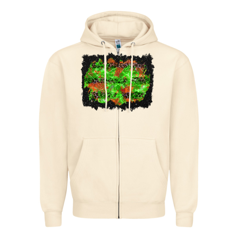 Halloween Leopard Lines Background Zipper Hoodie by BundleAndBundleShop | Teevron