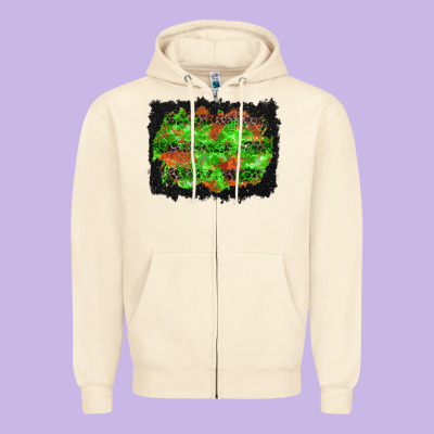Halloween Leopard Lines Background Zipper Hoodie Designed By Bundleandbundleshop