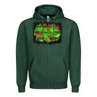 Sports Green halloween leopard lines background Zipper Hoodie - BundleAndBundleShop
