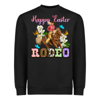 Black Happy Easter rodeo cowgirl Heavyweight Sweatshirt - OliviaCreatesArt