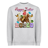 Heather Grey Happy Easter rodeo cowgirl Heavyweight Sweatshirt - OliviaCreatesArt