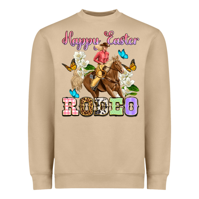 Happy Easter Rodeo Cowgirl Heavyweight Sweatshirt by OliviaCreatesArt | Teevron