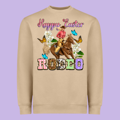 Happy Easter Rodeo Cowgirl Heavyweight Sweatshirt Designed By Oliviacreatesart